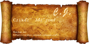 Czikó József névjegykártya